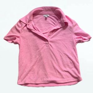 Never worn terrycloth pink polo!